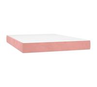 SYDE Materasso a molle insacchettate in velluto rosa, 140 x 220 x 20 cm | Rigidità media, schiuma confortevole, assorbe il rumore, per dormire sulla schiena o sulla bocca