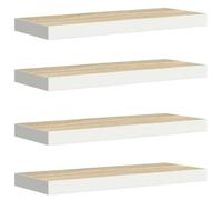 SYDE Mensola galleggiante da parete, 2 pezzi, MDF, rovere e bianco, 60 x 23,5 x 3,8 cm