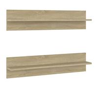 SYDE Mensole da parete in rovere, 80 cm, 2 pezzi | Compensato resistente, espositore galleggiante, decorazione soggiorno, stoccaggio libri