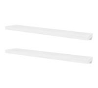 SYDE Mensole sospese da parete, 2 pezzi, MDF, bianco | Finitura opaca, montaggio invisibile, include viti e tasselli, per libri, decorazione
