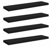 SYDE Mensole sospese da parete, 4 pezzi, MDF, nero, 90 x 23,5 x 3,8 cm | Montaggio invisibile, struttura metallica, esposizione per libri e decorazione