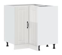 SYDE Mobile basso angolo cucina Lucca bianco lucido | Struttura in legno resistente, ante pratiche, piedini regolabili, facile da pulire
