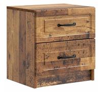 SYDE Mobile da notte in legno vintage, 43 cm | Maniglie nere, ampio cassetto, resistente, facile da pulire, decorazione retrò