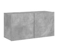 SYDE Mobile TV da parete, grigio cemento, 80 x 30 x 41 cm | Legno ingegneristico resistente, ampio spazio di archiviazione, design galleggiante per risparmiare spazio