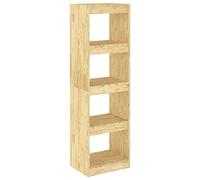 SYDE Scaffale divisorio in legno di pino, 40 x 30 x 135,5 cm | Libreria robusta con 4 scomparti, per libri e DVD, decorazione elegante