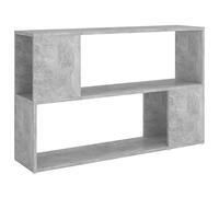 SYDE Scaffale grigio cemento, 100 x 24 x 63 cm, legno compensato | 2 ripiani aperti, per libri e DVD, design moderno per la casa