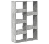 SYDE Scaffale in legno ingegneria grigio cemento 7 ripiani | Ampio spazio, divisorio per stanze, facile da pulire, resistente all'umidità