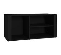 SYDE Scarpiera in legno compensato, nero, 100 x 35 x 45 cm | Molteplici scomparti, superficie stabile, resistente all'umidità, ideale per ingresso