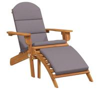SYDE Sedia Adirondack pieghevole in legno di acacia con poggiapiedi | Resistente, confortevole, braccioli larghi, massimo 110 kg, uso esterno