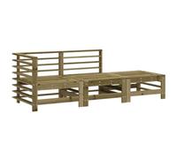 SYDE Set di mobili da giardino, 3 pezzi, in legno di pino impregnato | Divano modulare resistente alle intemperie per esterni per patio o terrazza, 110 kg per seduta