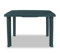 SYDE Tavolo da giardino in plastica verde, 101 x 68 x 72 cm | Resistente alle intemperie, leggero, facile da pulire, con foro per ombrellone, ideale per patio e campeggio