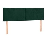 SYDE Testiera in velluto verde scuro, 144 cm | Altezza regolabile, gambe in legno, supporto per la schiena, solo testiera