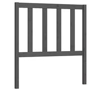 SYDE Testiera per letto in legno di pino massiccio, grigio, 96 x 4 x 100 cm | Design rustico moderno, per struttura senza testiera, compatibile con cornice speciale