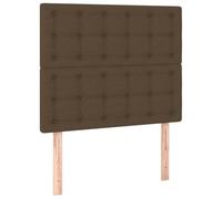 SYDE Testiera per letto marrone scuro, 100 x 5 x 118 cm, in tessuto, | Gambe in legno, altezza regolabile, supporto per leggere o guardare la TV, include manuale di montaggio (lingua italiana non