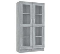 SYDE Vetrina in compensato grigio sonoma, 82,5 x 30,5 x 150 cm | 4 scomparti, libreria moderna, resistente all'umidità, facile da pulire, uso salotto