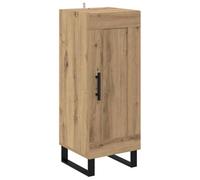 SYDE Vetrina in rovere Artisan 34,5 x 34 x 90 cm | Legno engineered, ferro resistente, ante con cerniere, ripiani da incasso, per soggiorno o sala da pranzo