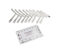 Sydien Kit per chitarra da liutaio in acciaio inox, a forma di T, calibro per raggio e righello in plastica, 10 pezzi