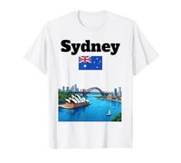Sydney Viaggio Souvenir Australia Vacanza Bandiera Australiana Maglietta