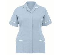 SYDUZAX Donna Infermiera Estiva con Scollo a V da Donna Uniforme da Infermiera Sanitaria con Tasche Clinica Cameriera Etichetta Camicia Uniforme Uniforme Medica Estiva Sottile
