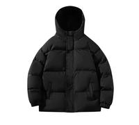 SYDUZAX Piumino Invernale Uomo Offerte Caldo Piumino Ispessito Piumino con Cappuccio Risvolto con Cerniera Maniche Lunghe Tinta Unita Tasche Piumino Trapuntati con Imbottitura a Soffietto