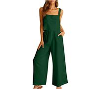 SYDUZAX Tuta Estiva da Donna Set Completo Set da Salotto in Cotone e Lino Completi da 2 Pezzi Canotta Senza Maniche e Pantaloni a Gamba Larga Abbigliamento Sportivo Morbido Pantaloni da Palazzo