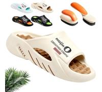 Syeefula Non-Slip Thick Sole Cloud Slides for Men, Cloud Slides Orthopedic Slippers, Anti-slip and Durable for All-Day Ease (rice brown,44)