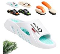 Syeefula Non-Slip Thick Sole Cloud Slides for Men, Cloud Slides Orthopedic Slippers, Anti-slip and Durable for All-Day Ease (white&blue,44)