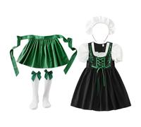 Syengery Abito da abiti da bavaresi tedeschi a maniche corte | Dirndl Cosplay Halloween Bambini, 4 Pezzi Per Bambine e Ragazze Cosplayer Mascherata Pasqua Teatro Festa di Compleanno