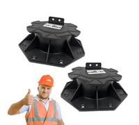 Syengery Supporti per travetti,Supporto per solai,Supporti per lastre di legno regolabili in altezza da 2 pezzi - Piedistalli con cuscinetti per patio, cuscinetti a piastra resistenti all'usura, di