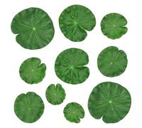 SYEYCW 10 Pezzi Foglie di Loto Artificiali, Ornamenti Galleggianti in Plastica per Laghetti di 5 Dimensioni, per la Decorazione del Paesaggio del Giardino di Casa, Laghetti per Pesci, Acquari, Piscine