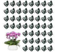 SYEYCW 100 Pezzi Clip di Piante Rampicanti, Clip di Supporto per Orchidee in Plastica, Supporto per Orchidee da Giardino, per Sostenere Steli, Viticci, Gambi, Piante Rampicanti, Verde Scuro