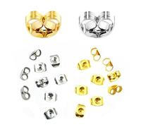 SYEYCW 100 Pezzi Farfalline per Orecchini, Chiusure Orecchini in Acciaio Inossidabile, Chiusure per Orecchini Argento, per Gioielli con Orecchino Pesanti Oro e Argento Tono per Orecchini Fai da Te