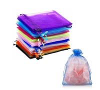 SYEYCW 100 Pezzi Sacchetti Organza, 10 x 15 cm Multicolore Sacchetti in Organza con Coulisse, per Tutte Le Occasioni, Matrimonio, Compleanno, Natale Regalo, Caramelle, Gioiell