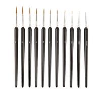 SYEYCW 11 Pezzi Pennelli per Dipingere Fini, Nylon Pennelli Set, 11 Diverse Misure per Dipingere Dettagli, per Acrilico, Gouache, Miniature, Modello, Olio e Acquerellare Dettagli