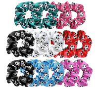 SYEYCW 14 Pezzi Elastici per Capelli da Calcio, Fasce per Capelli in Tessuto, Corde Stampate per Supporto, Accessori Supporti per Coda di Cavallo, per Feste, Regali, Bomboniere, Giocatori (7 Colori)