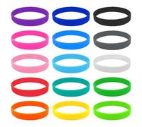 SYEYCW 15 Pezzi Braccialetti Silicone, Braccialetti in Silicone per Adulti, Braccialetto Elastico Multicolore, per Fitness Corsa Sport Regali di Partito, per Bambini, Donna e Uomo, 15 Colori