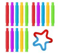 SYEYCW 15 Pezzi Giocattoli Sensoriali Mini Pop Tubes, Tubi Pop Stretch, Giocattolo Educativo e Sensoriale Elastico, Adatto a Bambini,Ragazzi e Adulti per Alleviare Lo Stress e l'Ansia, 5 Colori