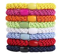 SYEYCW 16 Pezzi Elastico Capelli Donna, Intrecciati Elastici per Capelli, Elastici per Capelli Senza Metallo, Elastici per Capelli di Colore Misto, per Capelli Sottili, Spessi, Medi e Lunghi, 8 Colori