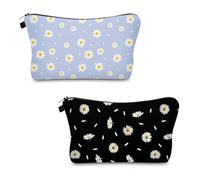 SYEYCW 2 Pezzi Pochette Trucchi, Beauty Case da Viaggio con Cerniera, Multifunzionale Portatile Borsa da Viaggio Borsa Da Toilette, Per Cosmetici Portachiavi Monete Carte Contanti, Per Donne Ragazze