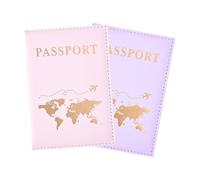 SYEYCW 2 Pezzi Porta Passaporto, Porta Passaporto in Pelle PU, Accessori da Viaggio per Uomo e Donna, per Riporre Carta di Biglietto, Carta di Credito, Documenti di Viaggio