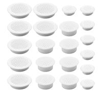 SYEYCW 21 Pezzi Prese d'Aria Circolari da 30 mm 43 mm 65 mm, Fori di Ventilazione Rotondi in Plastica Bianca, per Bagno di Casa, Ufficio, Cucina, Armadietto per Mobili, Guardaroba, Cassetto