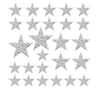 SYEYCW 26 Pezzi Toppe Termoadesive a Forma di Stella, 4 Dimensioni Stelle con Strass da Stirare, Stelle Argentate Termoadesive, per Borse, Giacca, Magliette, Cappello, Vestiti, Jeans, Pantaloni