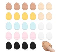 SYEYCW 28 Pezzi Puff Cipria, Mini Spugnette per Le Dita, Burro a Sfoglia Umido e Secco, Soffio di Polvere per Dita, per Fondotinta, Correttore, Ombretto, Cuscino Cosmetico, Strumento per Il Trucco