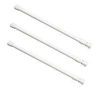 SYEYCW 3 Pezzi Aste per Tende Estensibili, 30-50cm Bastoni per Tende Regolabile, Bianca Asta Sospesa, Molla Pressione Bastoni, Asta Tenda Fissaggio Telescopica, per Armadi, Finestre, Libreria