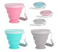 SYEYCW 3 Pezzi Bicchiere Pieghevole, Bicchiere Portatile, Bicchiere Pieghevole in Silicone Alimentare, Riutilizzabile, Bicchiere Richiudibile, per Picnic, Campeggio, Escursionismo e Viaggi, 3 Colori
