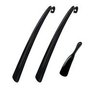 SYEYCW 3 Pezzi Calzascarpe Plastica Calzante Nera, Calzante per Scarpe Lungo - 42cm, Calzascarpe Corto Portatile - 19.5cm, Aiuto per Vestire le Scarpe, per Anziani, Bambini, Uomini, Donne