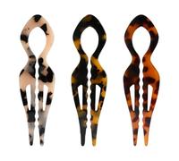 SYEYCW 3 Pezzi Forcine Francesi a Forma di U per Donne, Eleganti Forcine per Acconciature in Acetato per Chignon e Acconciature Raccolte, Forcine Resistenti per Capelli Spessi, Fini e Lunghi, 3 Colori