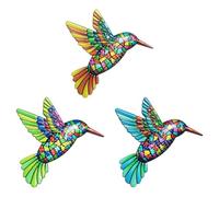 SYEYCW 3 Pezzi Metallo Decorazione da Parete in Colibrì, Colorati Scultura di Colibrì, Ferro Battuto Metallo Uccello Decorazione, Decorazione da Appendere a Parete Colibrì, per Casa, Giardino, Patio