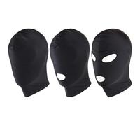 SYEYCW 3 Pezzi Nero Pieno Viso Maschera, Maschere con Occhi e Bocca Scoperti, Maschere con Bocca Scoperta, Unisex per Feste di Halloween, Costumi Cosplay, Serate di Carnevale, Spettacoli Teatrali