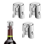 SYEYCW 3 tappi per champagne, in acciaio inox, riutilizzabili, sottovuoto, a prova di perdite, mantengono le bolle fresche, per vino spumante, birra, prosecco cava
